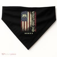 Usa American Flag - Wrestling Dad Cute Gift USA-Made Doggie Bandana thumb 0