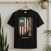 Usa American Flag - Wrestling Dad Cute Gift T-Shirt thumb 2
