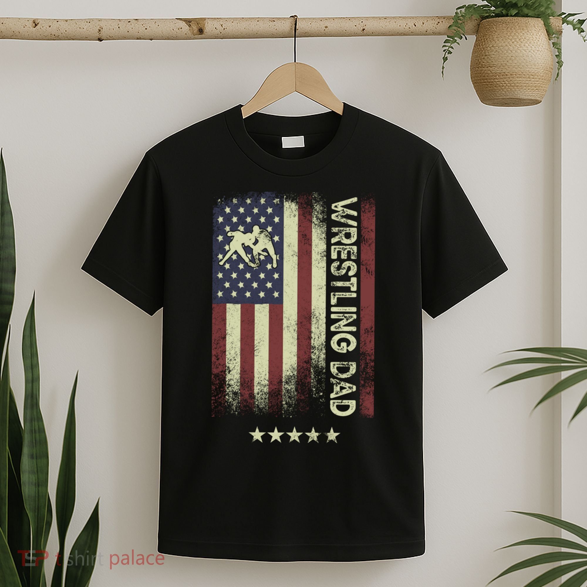 Usa American Flag - Wrestling Dad Cute Gift T-Shirt