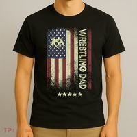 Usa American Flag - Wrestling Dad Cute Gift T-Shirt thumb 3
