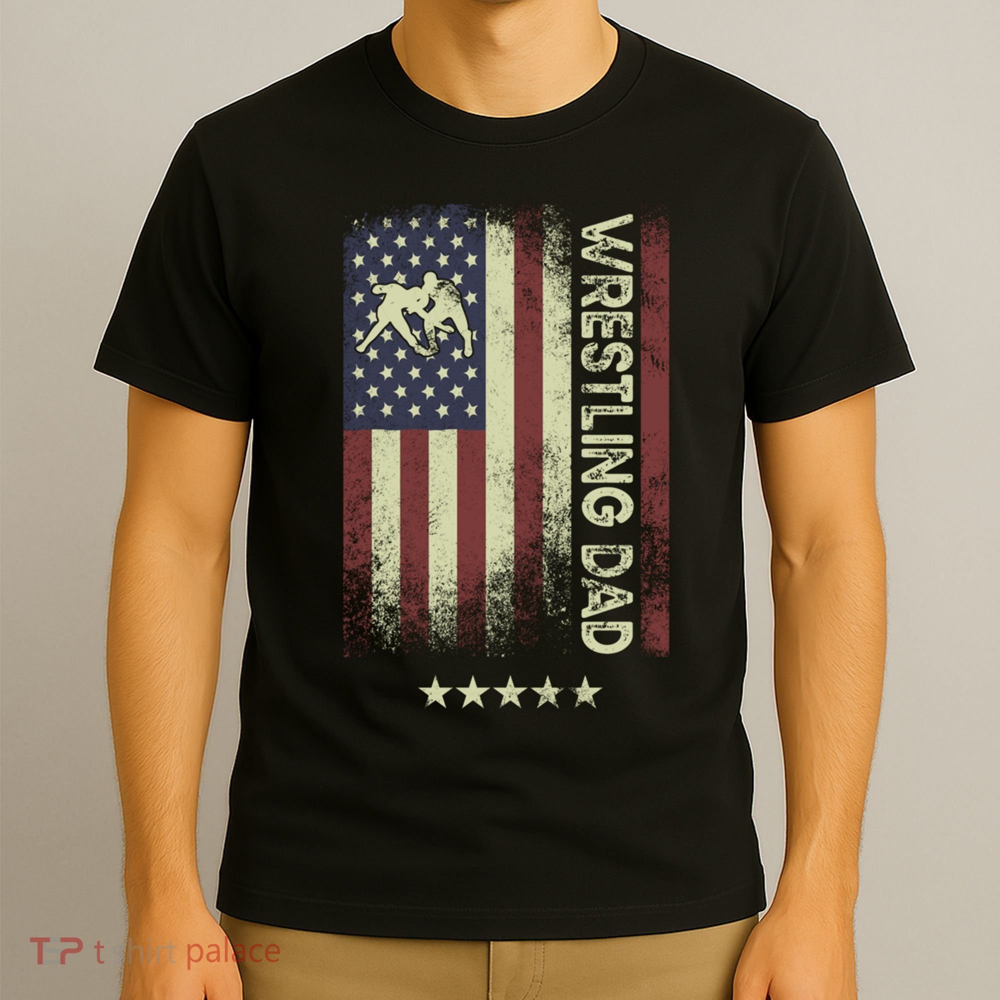 Usa American Flag - Wrestling Dad Cute Gift T-Shirt