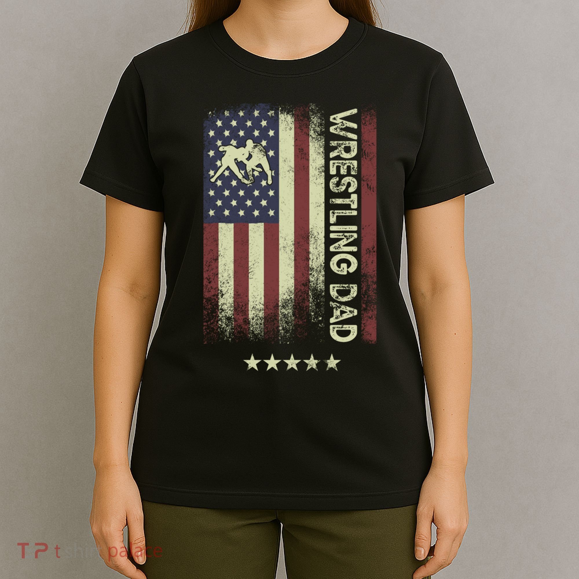 Usa American Flag - Wrestling Dad Cute Gift T-Shirt