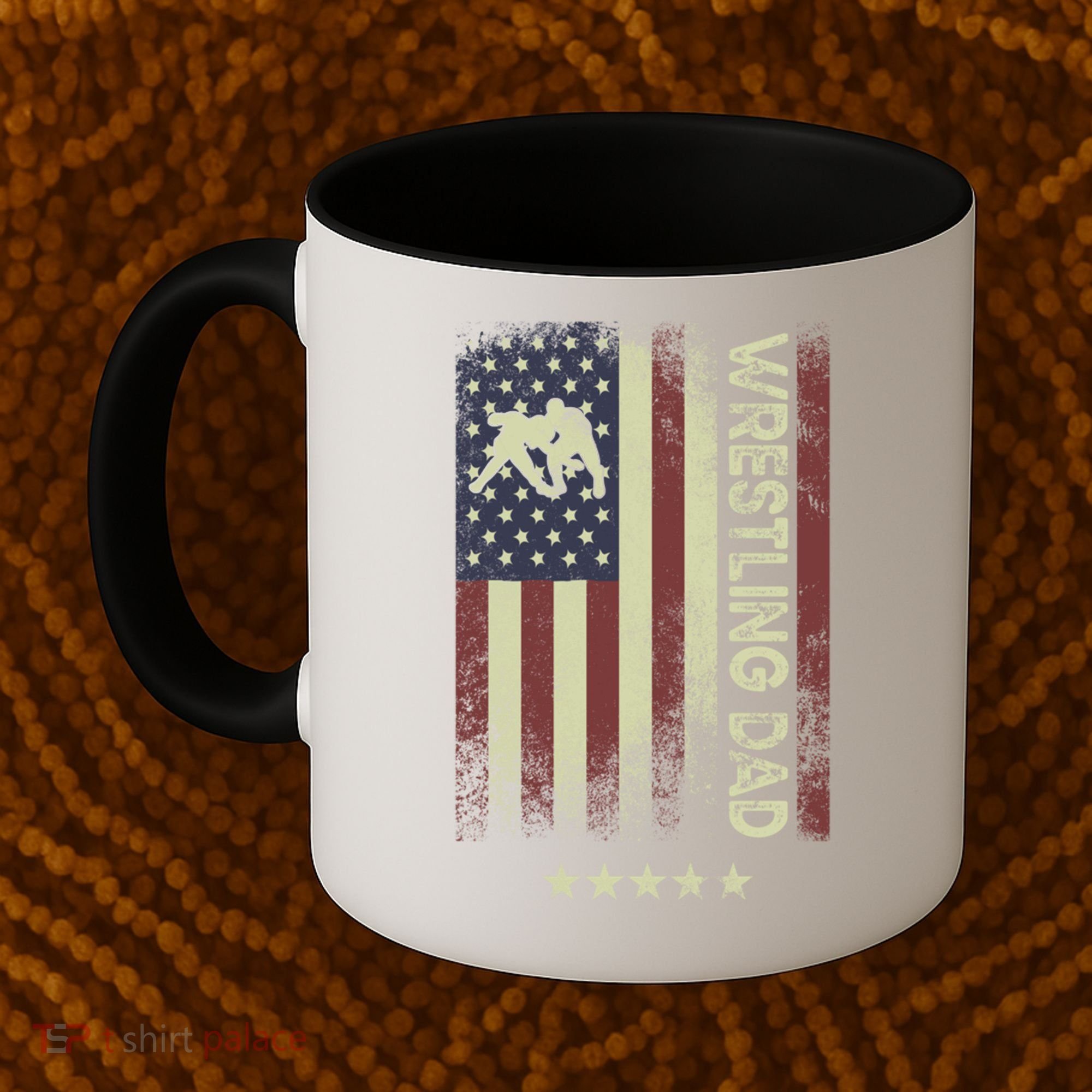 Usa American Flag - Wrestling Dad Cute Gift Coffee Mug