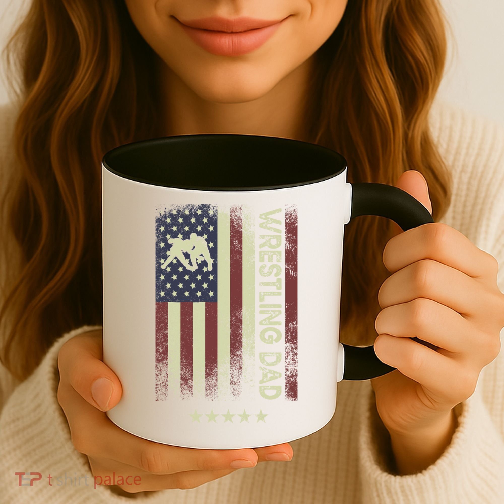 Usa American Flag - Wrestling Dad Cute Gift Coffee Mug