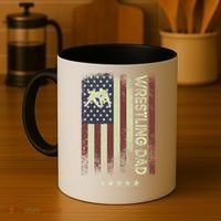Usa American Flag - Wrestling Dad Cute Gift Coffee Mug thumb 4