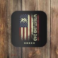 Usa American Flag - Wrestling Dad Cute Gift Coaster thumb 0