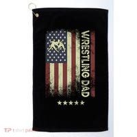 Usa American Flag - Wrestling Dad Cute Gift Golf Towel thumb 0