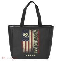 Usa American Flag - Wrestling Dad Cute Gift Tote Bag thumb 0