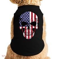 Us American Flag Patriotic Skull Gift Doggie Tank thumb 0