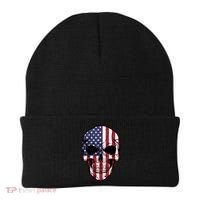 Us American Flag Patriotic Skull Gift Beanie thumb 0