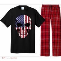 Us American Flag Patriotic Skull Gift Pajama Set thumb 0