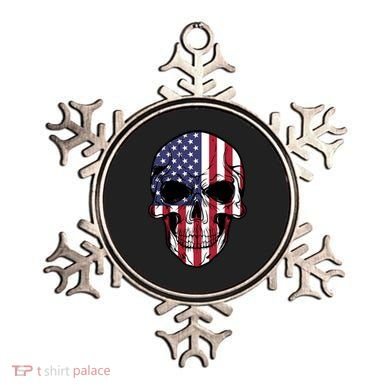 Us American Flag Patriotic Skull Gift Ornament