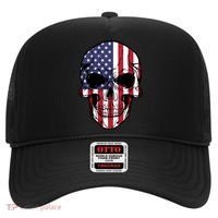 Us American Flag Patriotic Skull Gift Hat thumb 0