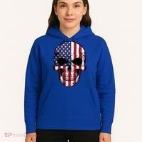 Us American Flag Patriotic Skull Gift Hoodie thumb 5