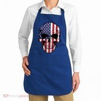 Us American Flag Patriotic Skull Gift Apron thumb 2