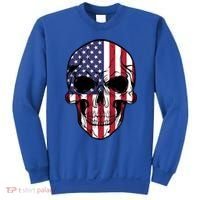Us American Flag Patriotic Skull Gift Sweatshirt thumb 0