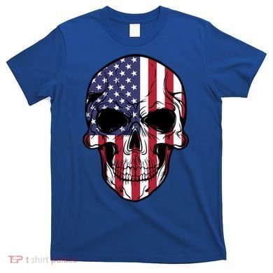 Us American Flag Patriotic Skull Gift T-Shirt