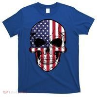 Us American Flag Patriotic Skull Gift T-Shirt thumb 0