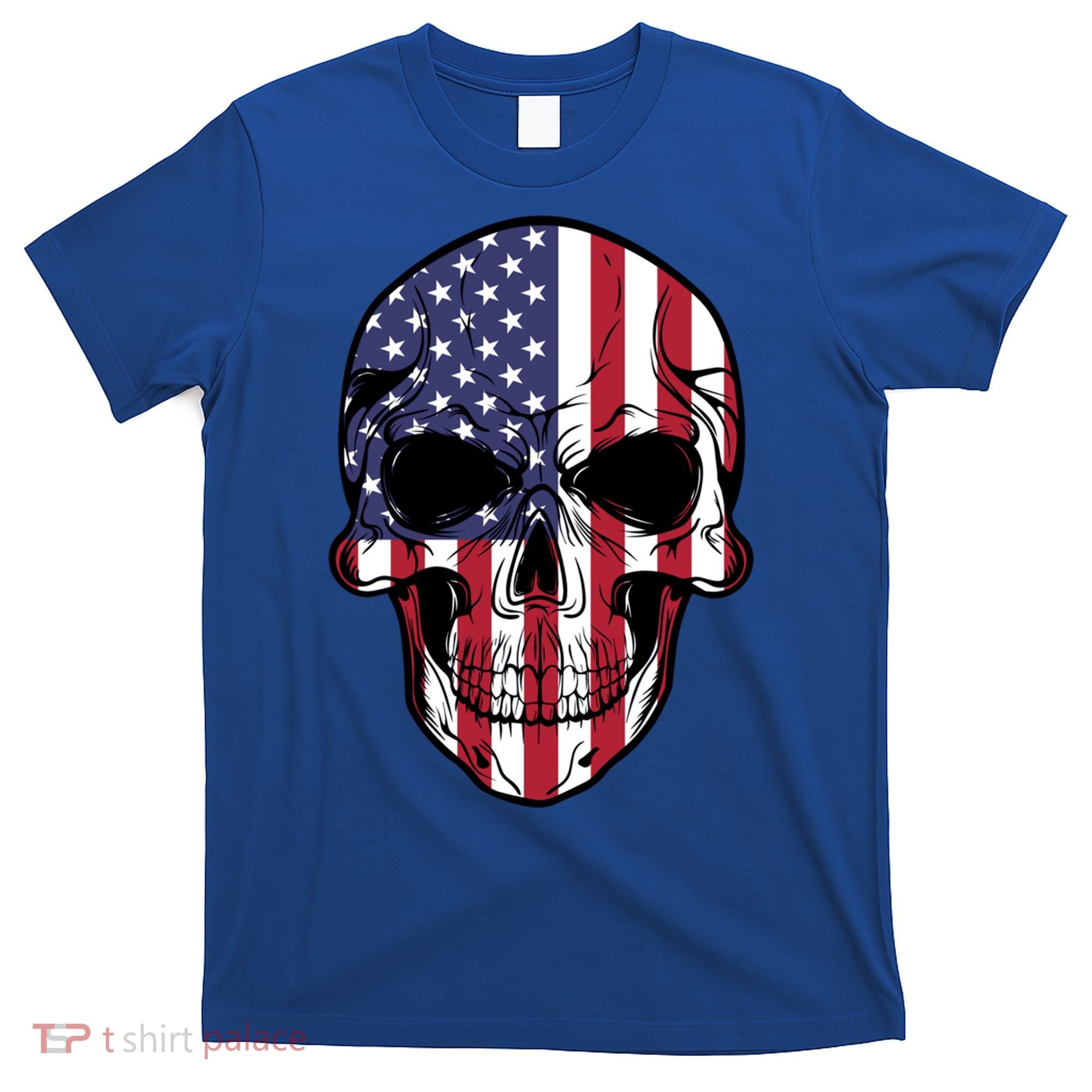 Us American Flag Patriotic Skull Gift T-Shirt