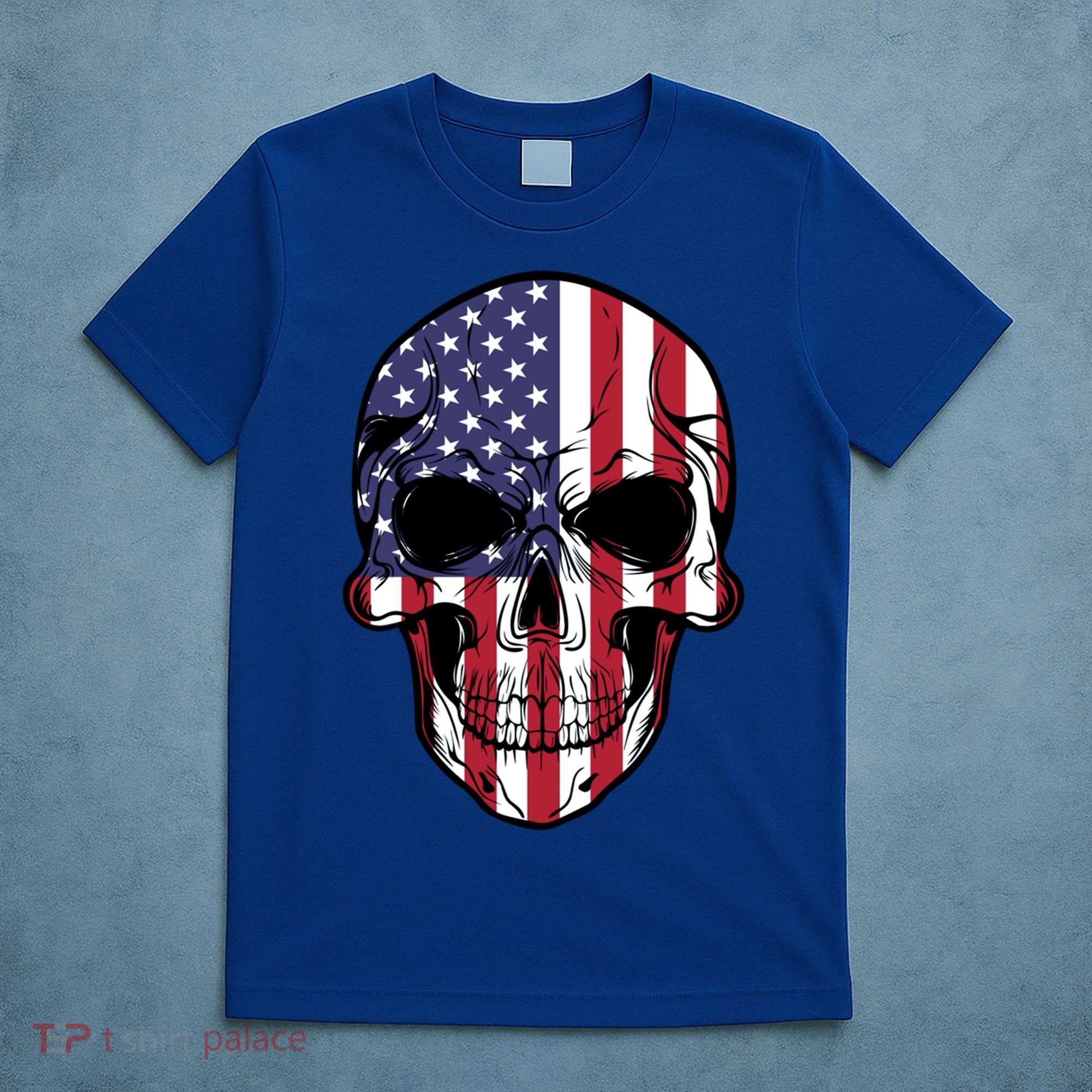 Us American Flag Patriotic Skull Gift T-Shirt