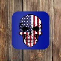 Us American Flag Patriotic Skull Gift Coaster thumb 0