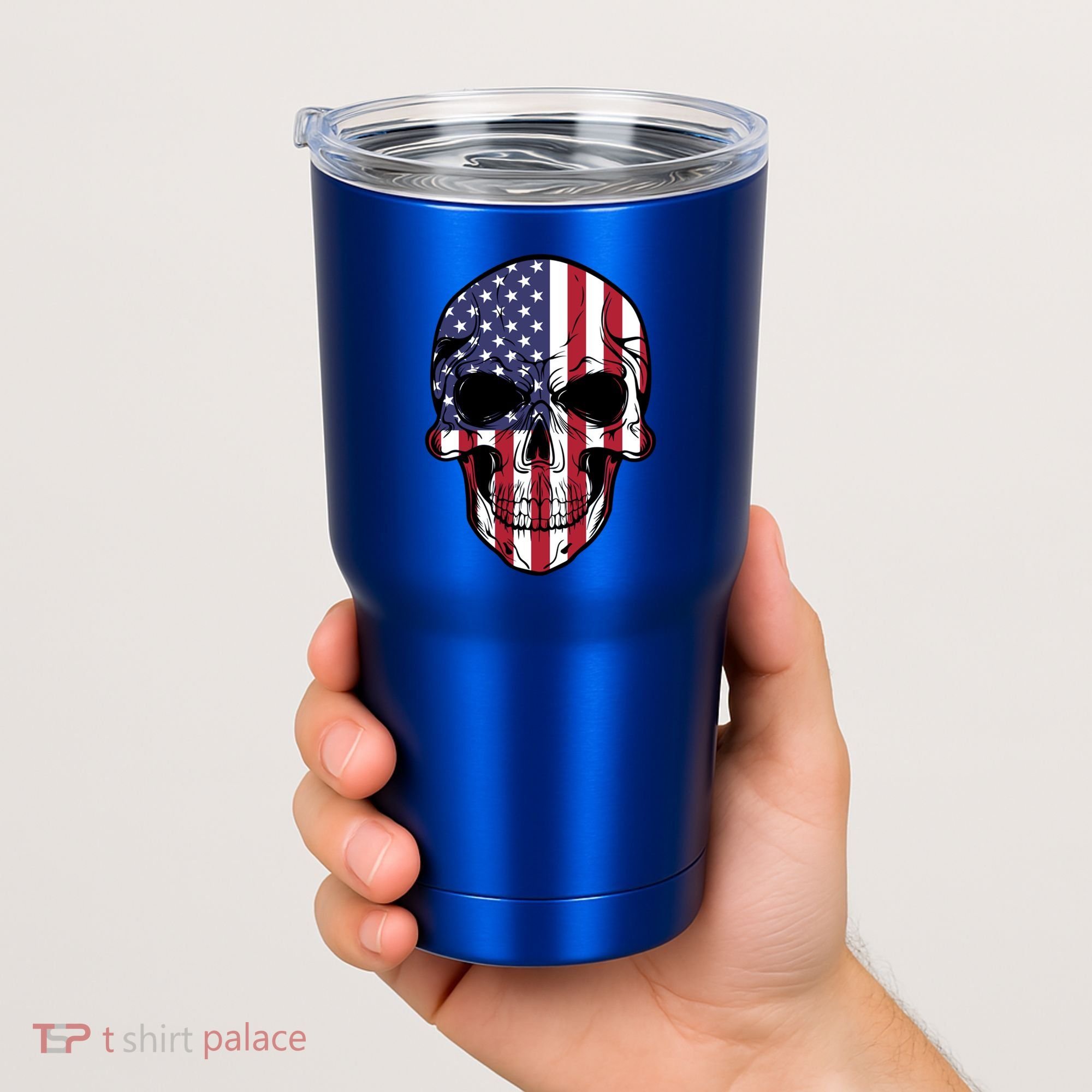 Us American Flag Patriotic Skull Gift Tumbler