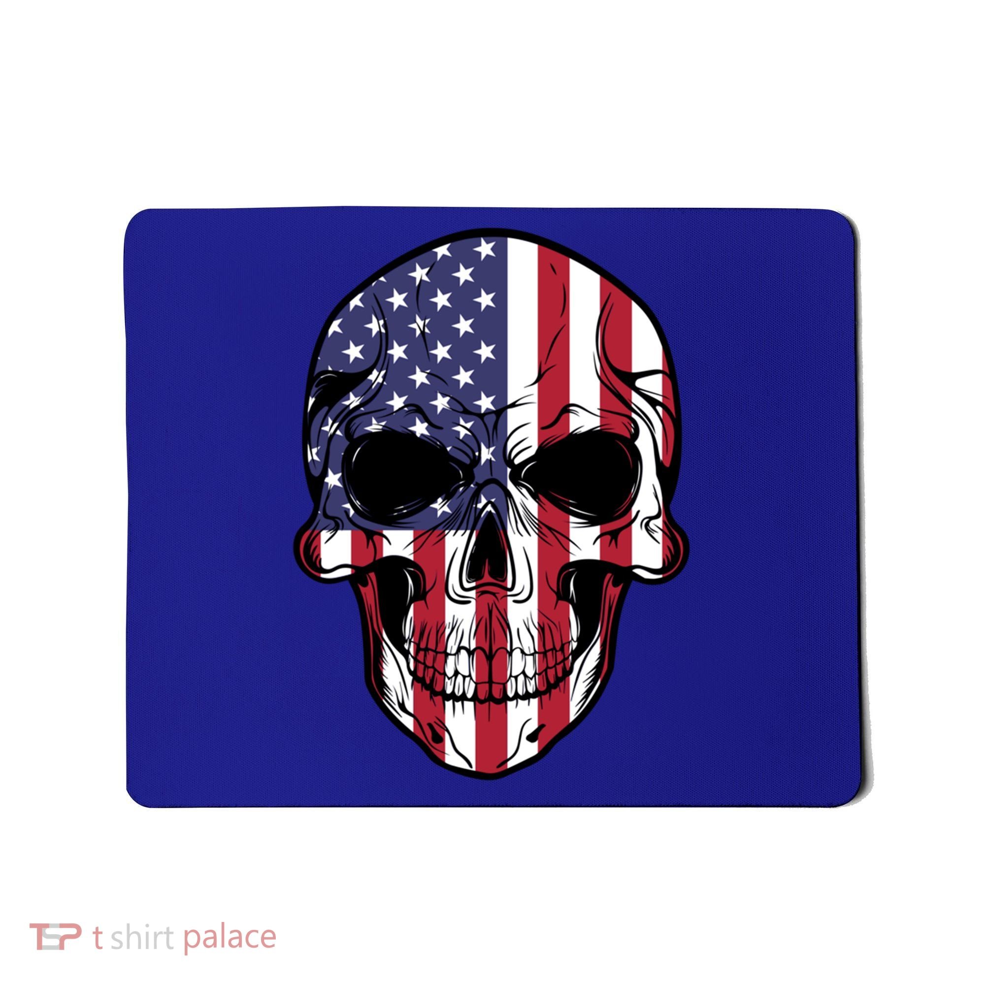 Us American Flag Patriotic Skull Gift Mousepad