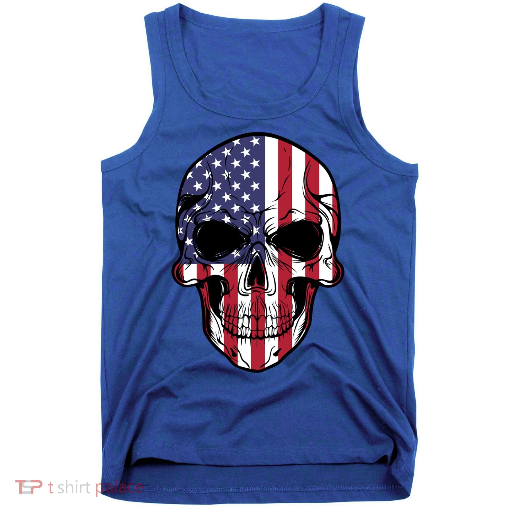 Us American Flag Patriotic Skull Gift Tank Top