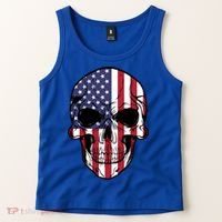 Us American Flag Patriotic Skull Gift Tank Top thumb 2