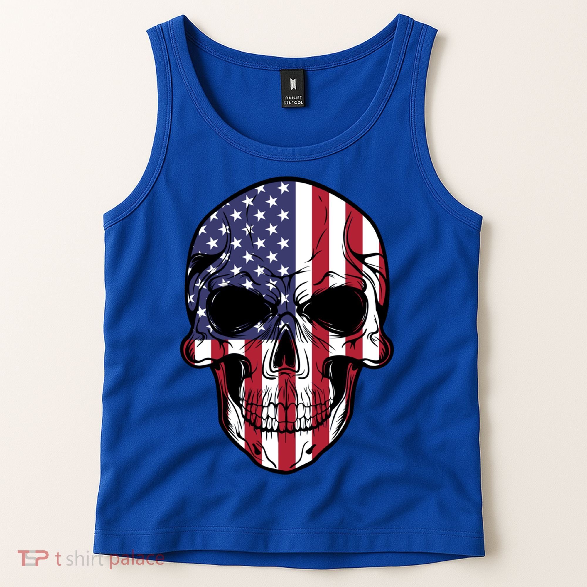 Us American Flag Patriotic Skull Gift Tank Top