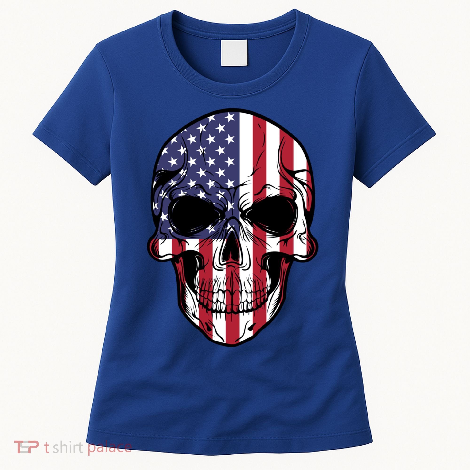 Us American Flag Patriotic Skull Gift Women's T-Shirt