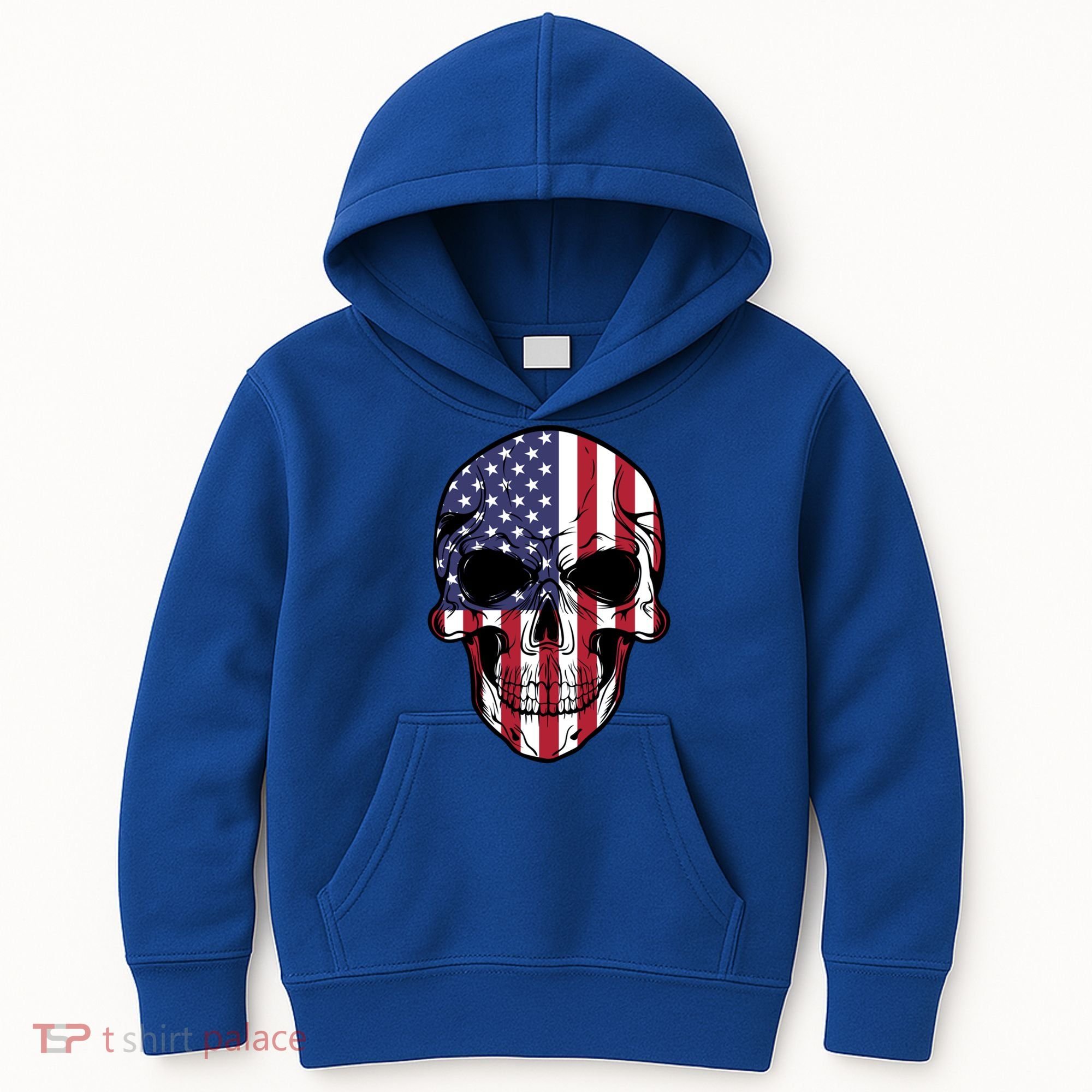 Us American Flag Patriotic Skull Gift Kids Hoodie