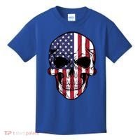 Us American Flag Patriotic Skull Gift Kids T-Shirt thumb 0
