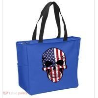 Us American Flag Patriotic Skull Gift Tote Bag thumb 2