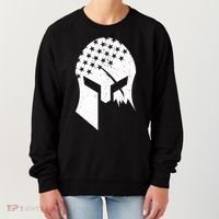 USA American Flag Warrior Skull Helmet Women's Sweatshirt thumb 0
