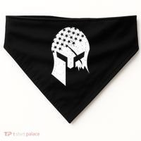 USA American Flag Warrior Skull Helmet USA-Made Doggie Bandana thumb 0