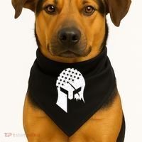 USA American Flag Warrior Skull Helmet USA-Made Doggie Bandana thumb 1
