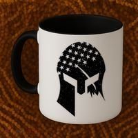 USA American Flag Warrior Skull Helmet Coffee Mug thumb 2