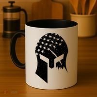 USA American Flag Warrior Skull Helmet Coffee Mug thumb 4
