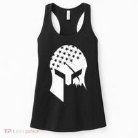 USA American Flag Warrior Skull Helmet Women's Tank Top thumb 0