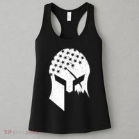 USA American Flag Warrior Skull Helmet Women's Tank Top thumb 3