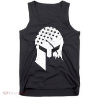 USA American Flag Warrior Skull Helmet Tank Top thumb 0
