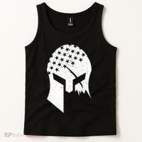 USA American Flag Warrior Skull Helmet Tank Top thumb 2