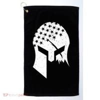 USA American Flag Warrior Skull Helmet Golf Towel thumb 0