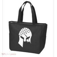 USA American Flag Warrior Skull Helmet Tote Bag thumb 3