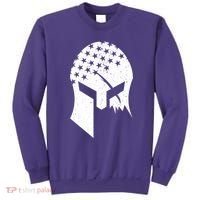 USA American Flag Warrior Skull Helmet Sweatshirt thumb 0