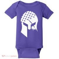 USA American Flag Warrior Skull Helmet Baby Bodysuit thumb 0