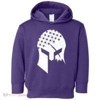 USA American Flag Warrior Skull Helmet Toddler Hoodie thumb 0
