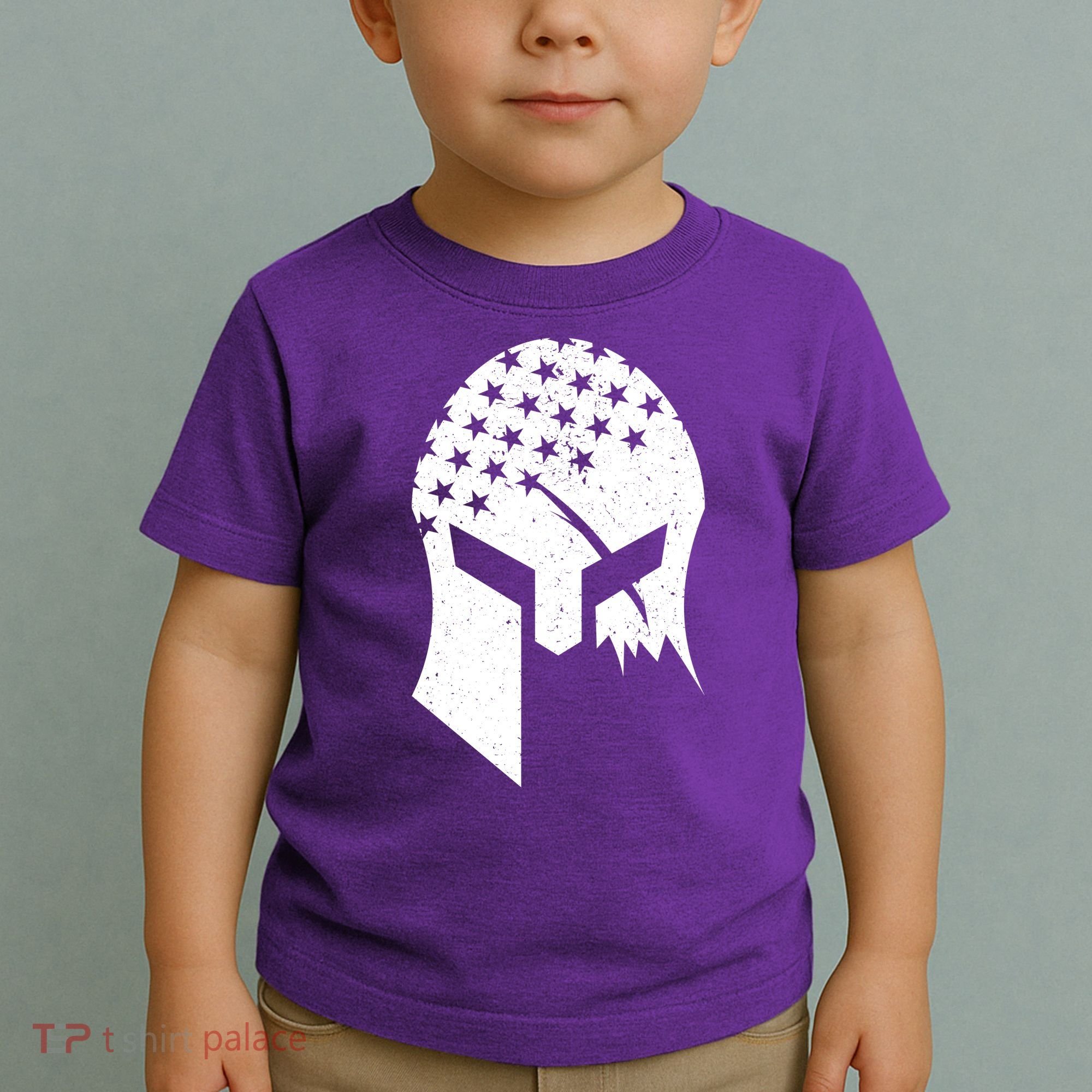 USA American Flag Warrior Skull Helmet Toddler T-Shirt