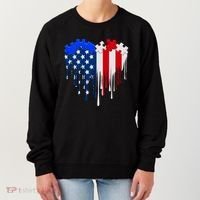 USA American Flag Puzzle Heart Women's Sweatshirt thumb 0